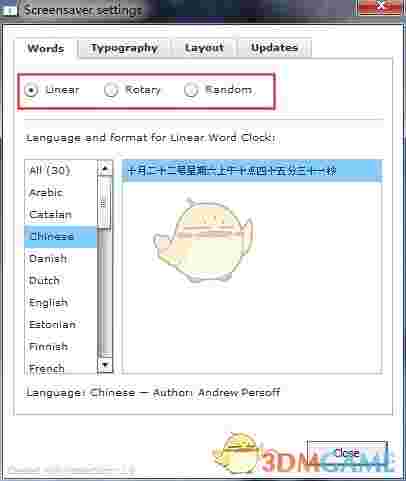 《Word Clock》文字云时钟屏幕保护程序