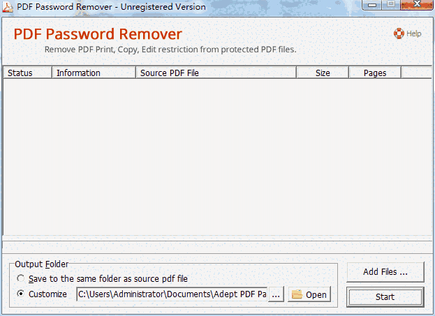 Adept PDF Password Remover3.60