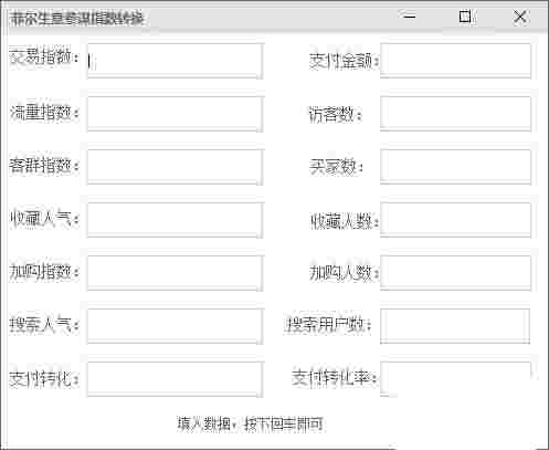 菲尔生意参谋指数转换v1.0