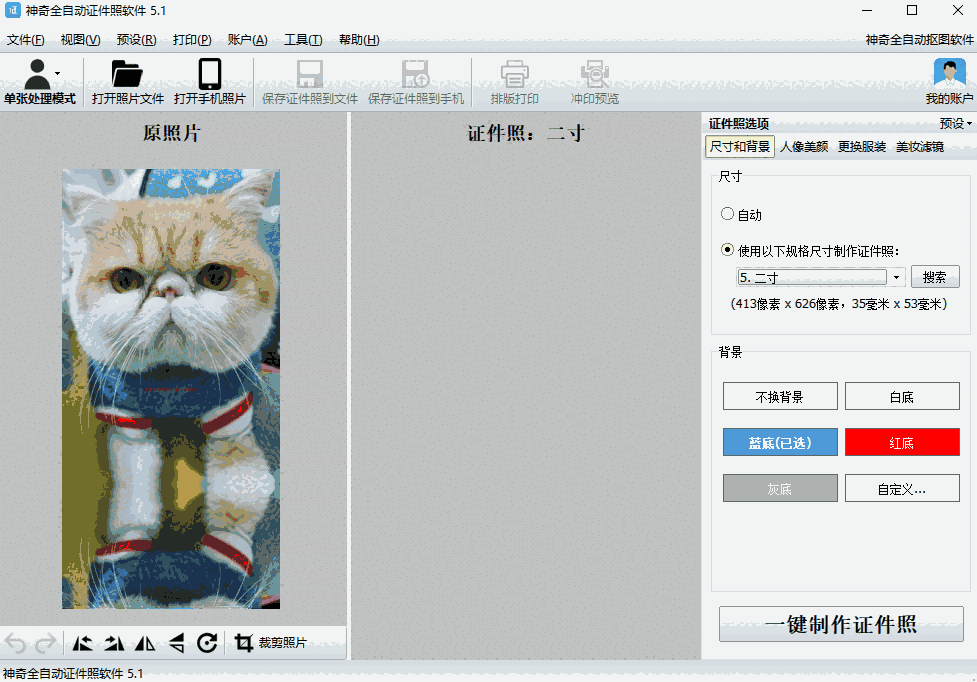 神奇全自动证件照软件32位5.1.0.487