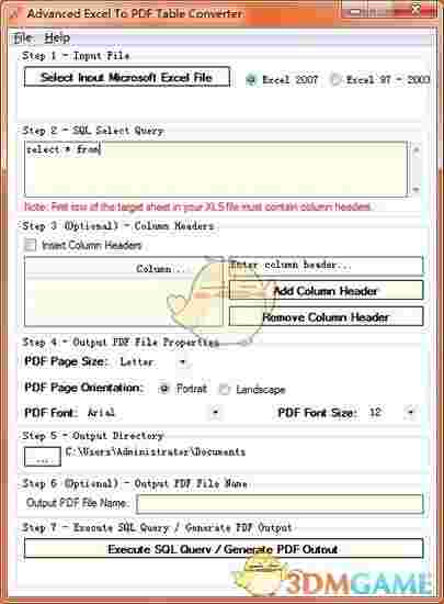 Advanced Excel To PDF Table Converter官方版