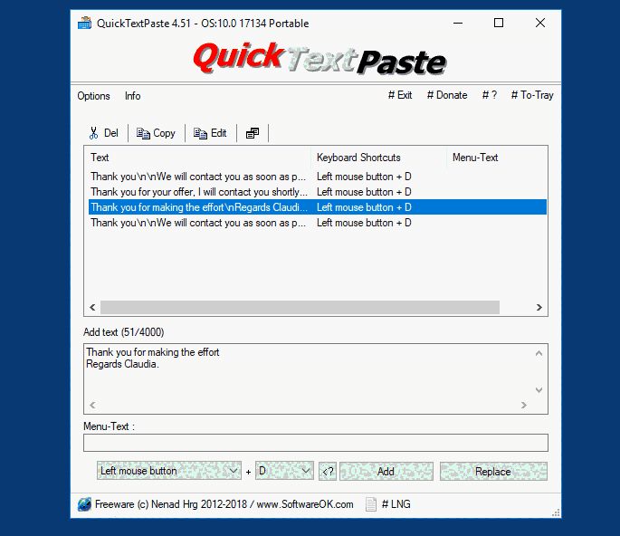 QuickTextPaste便携版