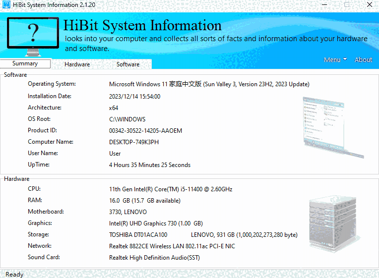 HiBit System Information64位2.1.20.100