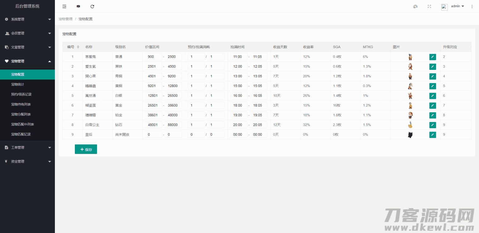 【区块宠物】森林绿UI养殖收益理财系统[签到+团队+实名]插图(8)