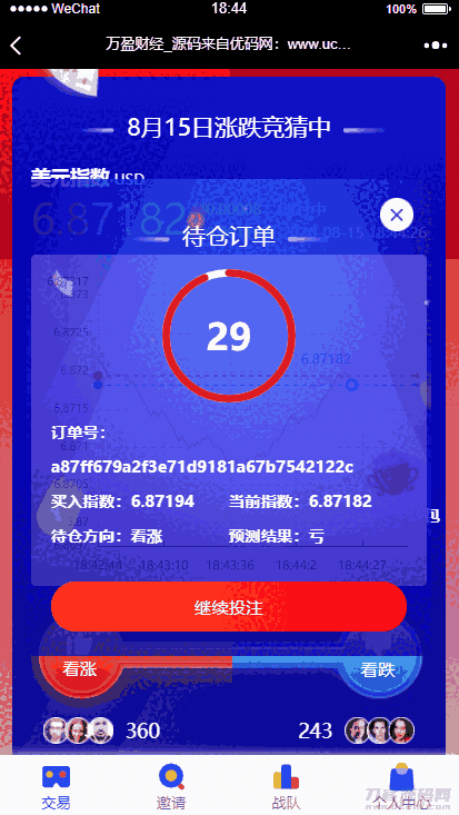 【USDT指数涨跌】蓝色UI二开币圈万盈财经币圈源码K线正常插图(4)