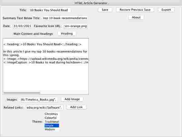 HTML Article Generator1.0