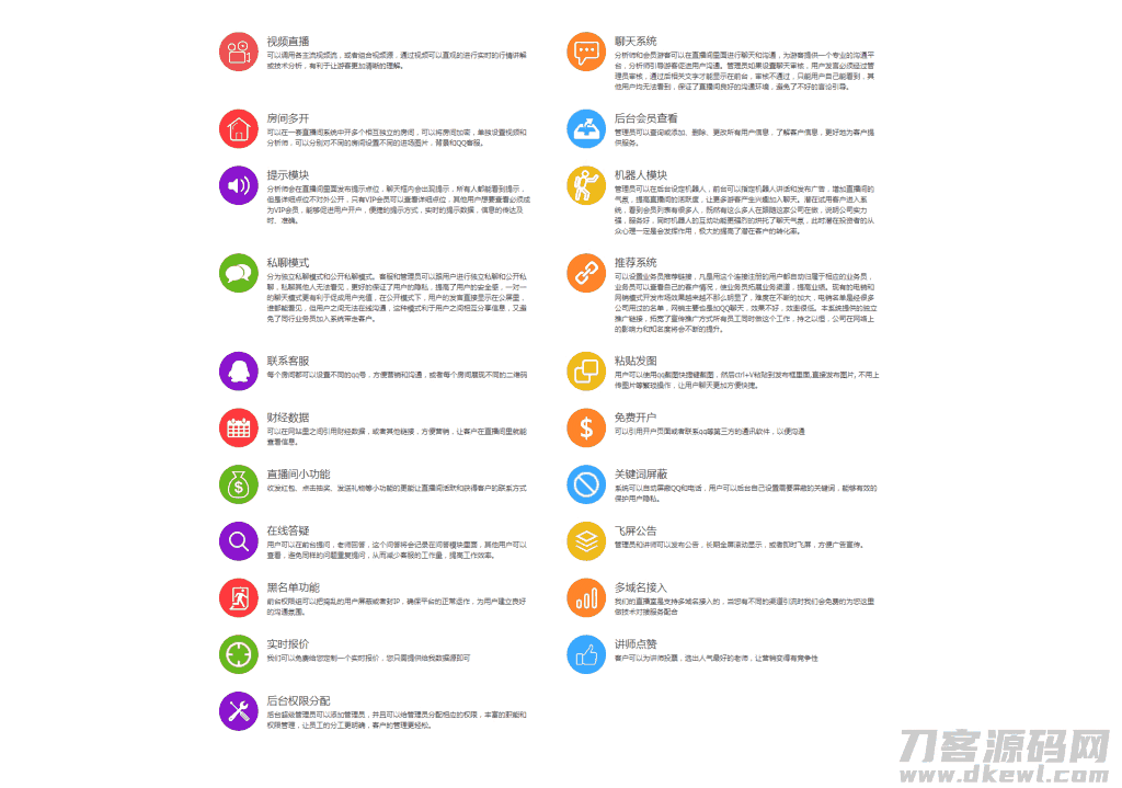财经直播源码/房间多开/游客互动/聊天审核