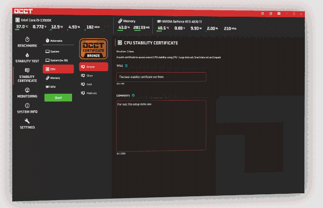 OverClock Checking Tool (OCCT) 12.1.11