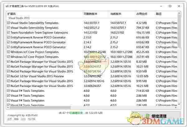 《Visual studio》扩展清理工具