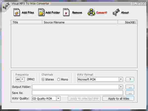 Visual MP3 To WAV Converter1.3