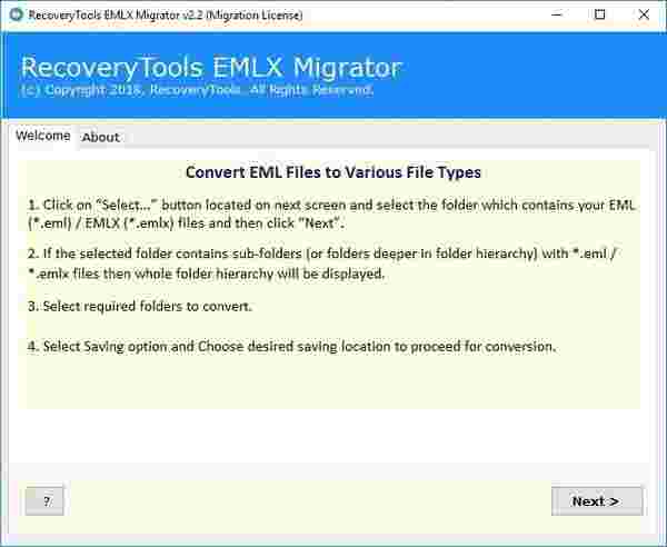 RecoveryTools EMLX Migrator v2.2