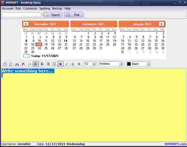 VovSoft Desktop Diary(日记软件)v1.1