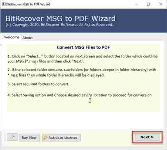 BitRecover MSG to PDF Wizard(MSG到PDF转换器软件)v7.2.0