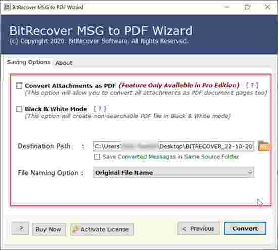 BitRecover MSG to PDF Wizard(MSG到PDF转换器软件)v7.2.0