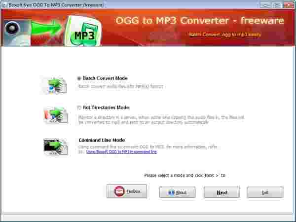 Boxoft free Ogg to MP3 Converter
