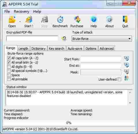 advanced pdf password recovery proV5.06