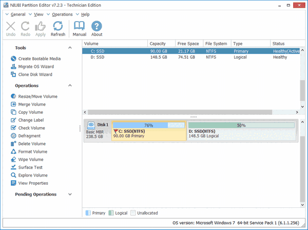 NIUBI Partition Editor(分区编辑器)v7.6.7