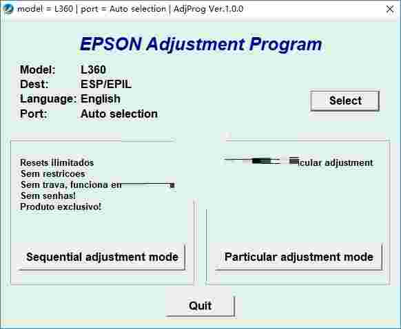 爱普生L363打印机清零软件v1.0