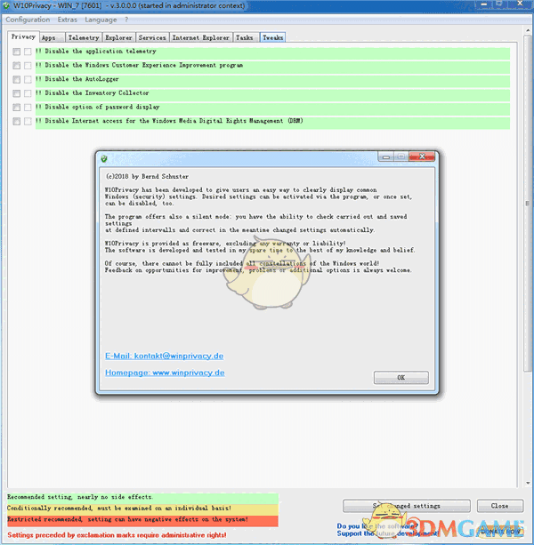 W10Privacy(Win10隐私删除工具)v3.7.0.9