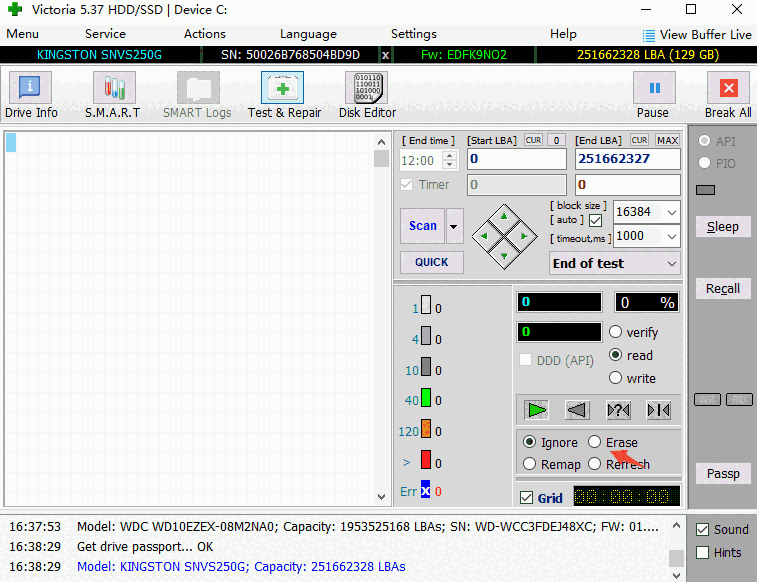 Victoria硬盘修复工具最新版