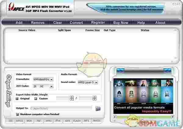 Apex MPEG RM WMV iPod 3GP MP4 Flash最新版