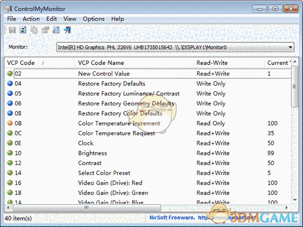 ControlMyMonitor(电脑显示器配置工具)v1.26