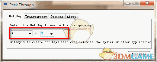 Peek Through(窗口透明度调节)v1.1.0.0